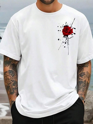 Relva Printed Men Round Neck White T-Shirt