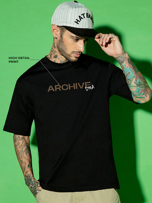 BEWAKOOF Graphic Print Men Round Neck Black T-Shirt