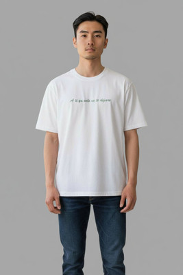 Oaklime Graphic Print Men Round Neck Black T-Shirt