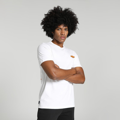 PUMA Solid Men Round Neck White T-Shirt