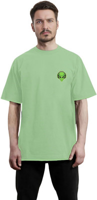 Moda Rapido Printed Men Round Neck Light Green T-Shirt