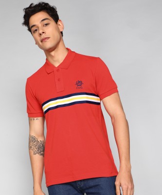 U.S. POLO ASSN. Striped Men Polo Neck Red T-Shirt