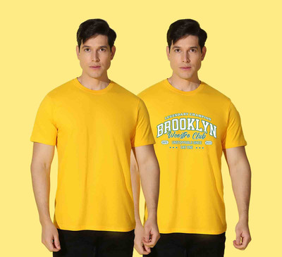 WOOSTRO Printed, Solid Men Round Neck Multicolor T-Shirt