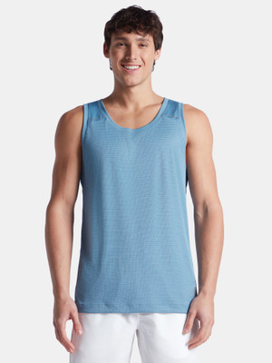 JOCKEY Solid Men Round Neck Blue T-Shirt
