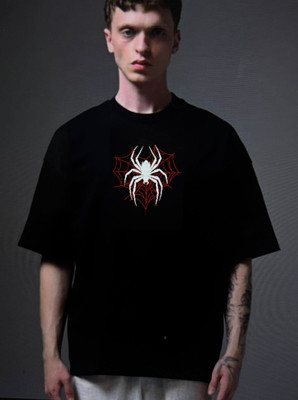 DRIPIN Printed Men Crew Neck Black T-Shirt