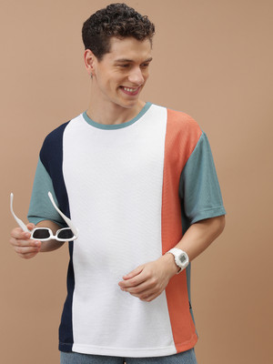 HIGHLANDER Colorblock Men Round Neck Multicolor T-Shirt