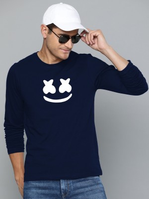 London Crew Printed Men Round Neck Navy Blue T-Shirt