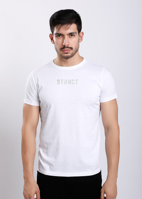 HIGHTRIBE Printed Men Round Neck White T-Shirt