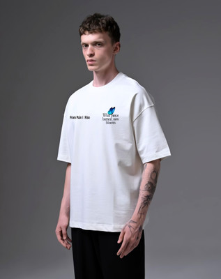 Mr Anime Graphic Print Men Round Neck White T-Shirt