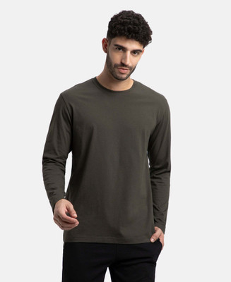 JOCKEY Solid Men Round Neck Dark Green T-Shirt