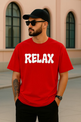 Madilyn Graphic Print Men Round Neck Red T-Shirt