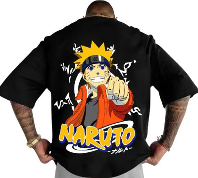 Zoomen Graphic Print Men Round Neck Black T-Shirt