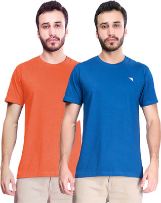 Ramraj Cotton Solid Men Crew Neck Multicolor T-Shirt