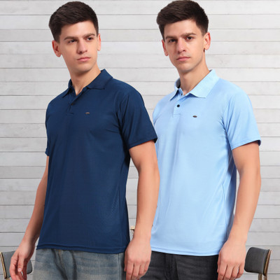 DUCOHIVE Solid Men Polo Neck Multicolor T-Shirt