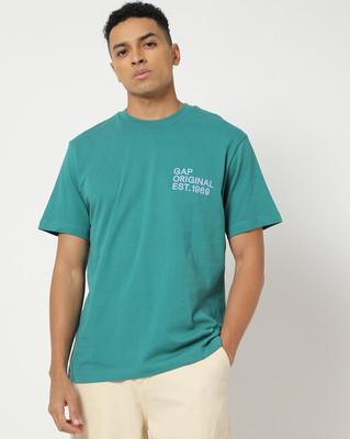 GAP Graphic Print Men Round Neck Green T-Shirt