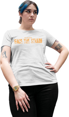 Fighterhero Printed Women Round Neck White T-Shirt