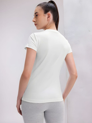 SZN Graphic Print Women Round Neck White T-Shirt