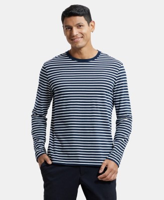 JOCKEY Striped Men Round Neck Multicolor T-Shirt