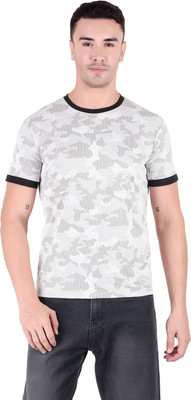 TQH Printed Men Round Neck White T-Shirt