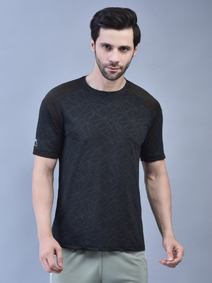 Shiv Naresh Printed Men Round Neck Black T-Shirt