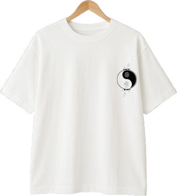Buddy Collection Printed Men Round Neck White T-Shirt