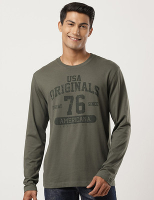 JOCKEY Printed, Typography Men Round Neck Green T-Shirt
