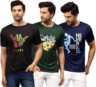 Garmin Printed Men Round Neck Multicolor T-Shirt