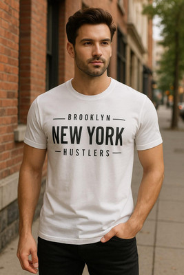 DRIFTH Printed Men Round Neck White T-Shirt