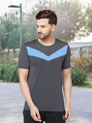 METRONAUT Colorblock Men Round Neck Black T-Shirt