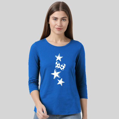 Trendtee Printed Women Round Neck Black, White T-Shirt