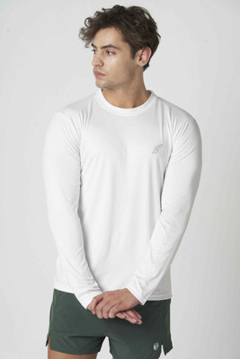 SWEATHEADS Solid Men Round Neck White T-Shirt