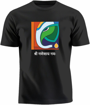 Luv My India Printed Men Round Neck Black T-Shirt