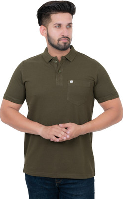 RISHVI SPORTS Solid Men Polo Neck Dark Green T-Shirt