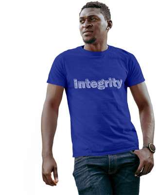 Fighterhero Graphic Print Men Round Neck Blue T-Shirt