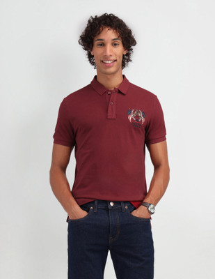 U.S. POLO ASSN. Solid Men Polo Neck Red T-Shirt
