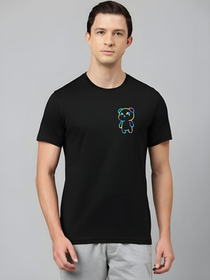 SZN Graphic Print Men Round Neck Black T-Shirt
