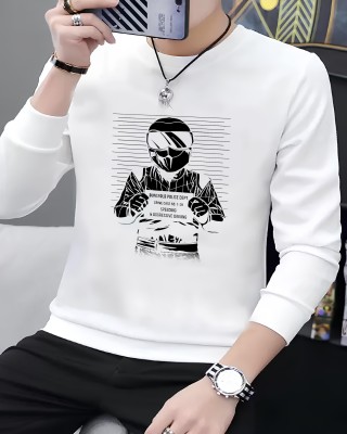 BalSo Printed Men Round Neck White T-Shirt