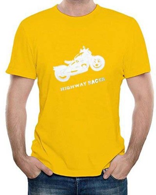 Code yellow Printed, Typography Men Round Neck Yellow T-Shirt