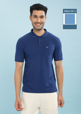 Force NXT Solid Men Polo Neck Multicolor T-Shirt