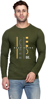 MINISTRY OF FRIENDS Printed Men Round Neck Dark Green T-Shirt