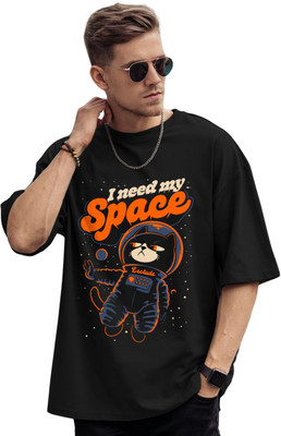 Leotude Printed Men Round Neck Black T-Shirt