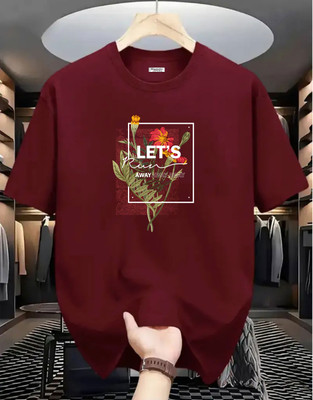 Magneto Printed Men Round Neck Maroon T-Shirt