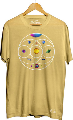 THE PRINT PLATTER Graphic Print Men Round Neck Beige T-Shirt