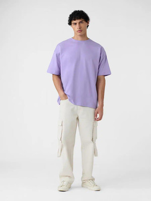 Muskan Creation Solid Men Round Neck Purple T-Shirt