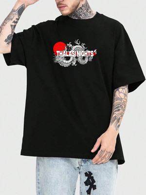 Three Arrows Graphic Print Men Crew Neck Black T-Shirt