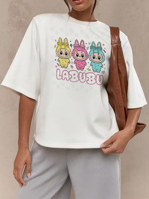 CZC Graphic Print Women Round Neck White T-Shirt