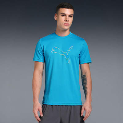PUMA Printed Men Round Neck Blue T-Shirt