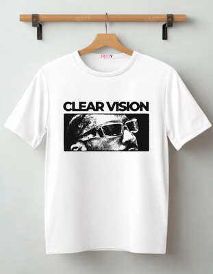 DIBBY Abstract Men Round Neck White T-Shirt