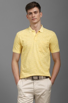 LOUIS PHILIPPE Printed Men Polo Neck Yellow T-Shirt