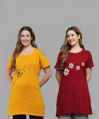 Matisse Printed Women Round Neck Multicolor T-Shirt